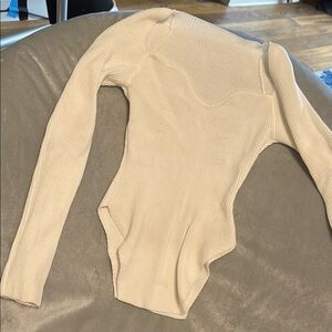 Cream Long Sleeve Bodysuit